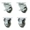 Service Caster 3.5 Inch Gray Polyurethane Swivel Top Plate Caster Set with 2 Brake 2 Rigid SCC SCC-20S3514-PPUB-TLB-TP2-2-R-2 - alternate 1